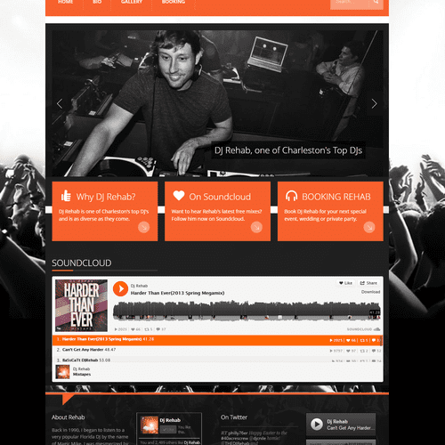 www.djrehab.net - DJ website design, music website