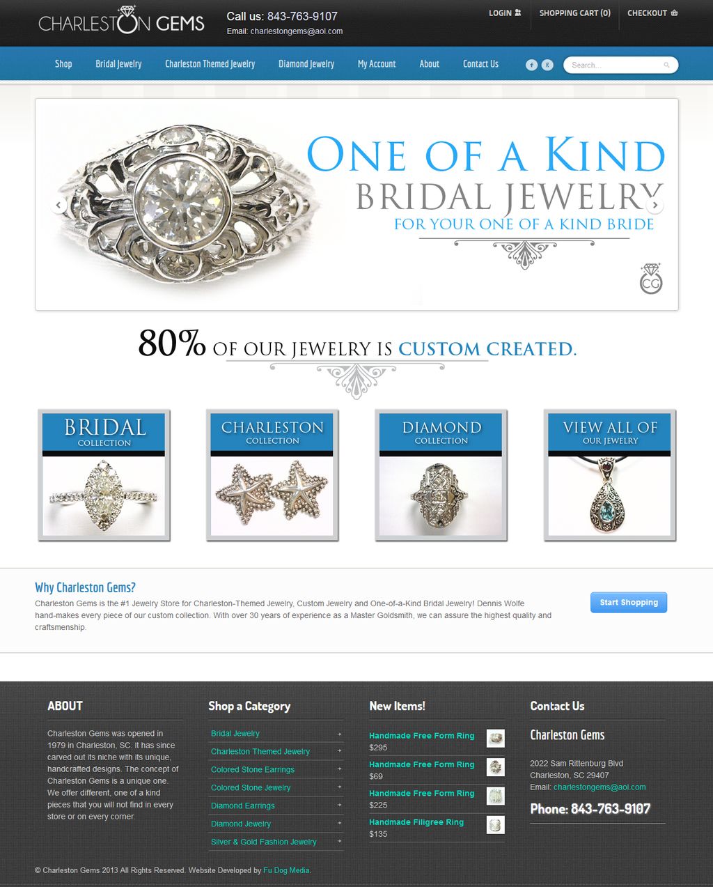 www.charlestongems.com - Jewelry Store Website Des