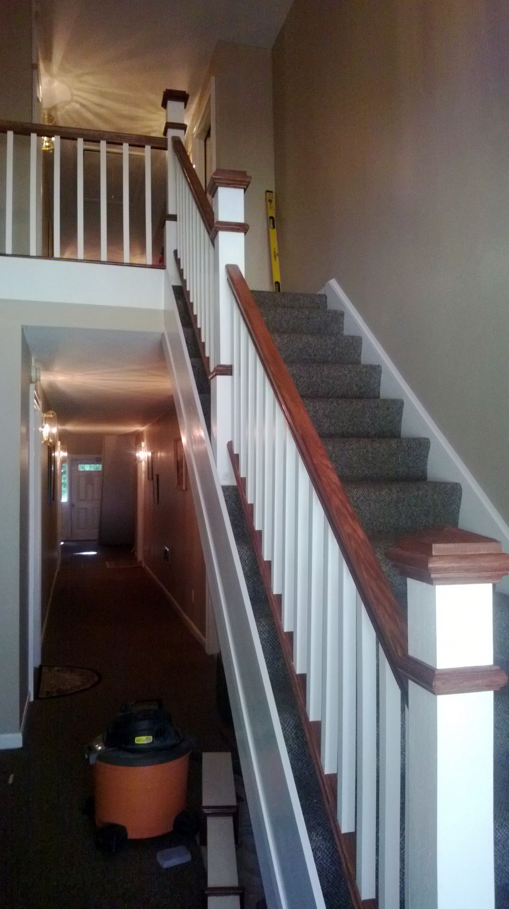 new oak handrails and oak post