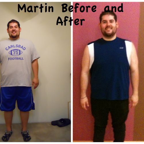 Martin was an online client that lost over 100lbs