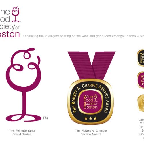 Award winning logo for the Boston Wine and Food So