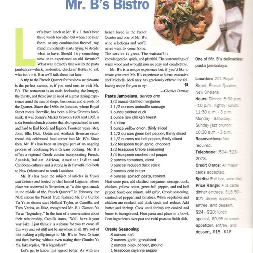 Mr. B's Bistro - New Orleans