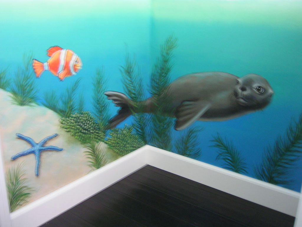 We came in after this amazing artist painted a pla