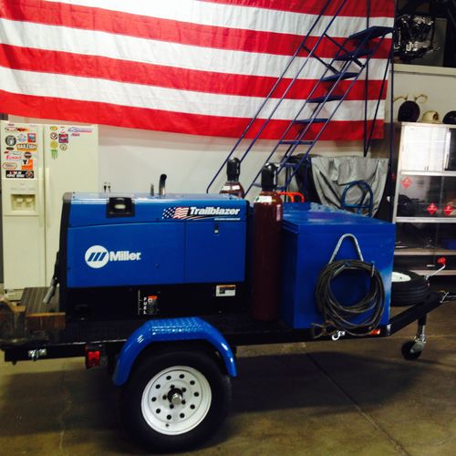 our portable welding rig: Miller Trailblazer 302 w