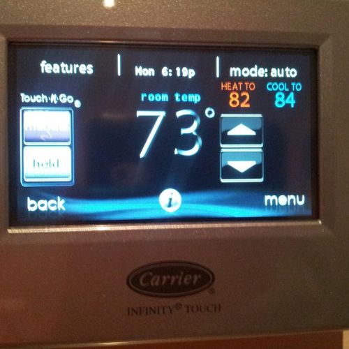 Carrier Infinity User Interface for new gas furnac