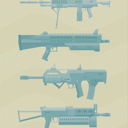 An illustration of guns from COD:Ghosts for a gami