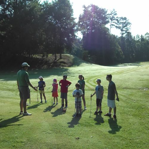 Campers getting ready for an on course activity