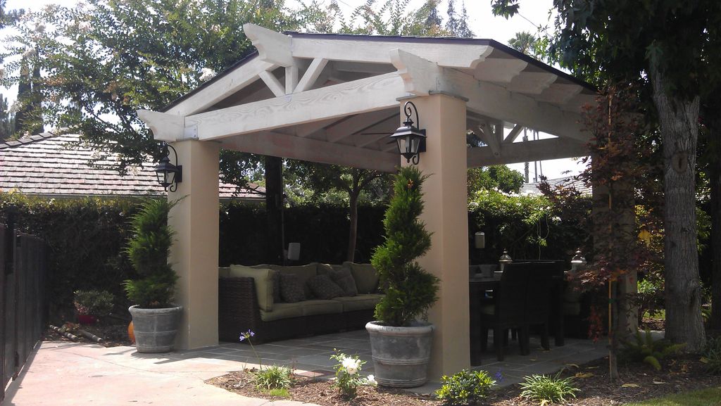 Traditional style garden pavilion provides a great
