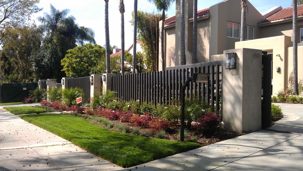 Contemporary front yard makeover including entry a