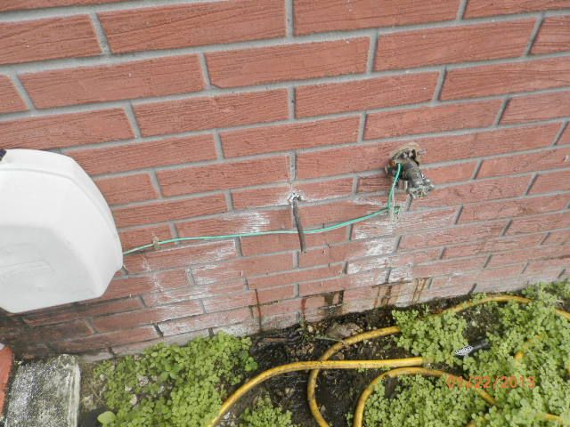 Water leaking though a water heater pipe to the ou