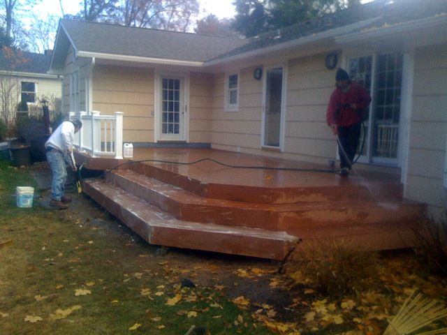 custom built deck built out Trek materials, cleani