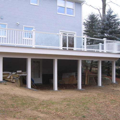 An Azek deck in Boxford, ma  by Northwind Builders