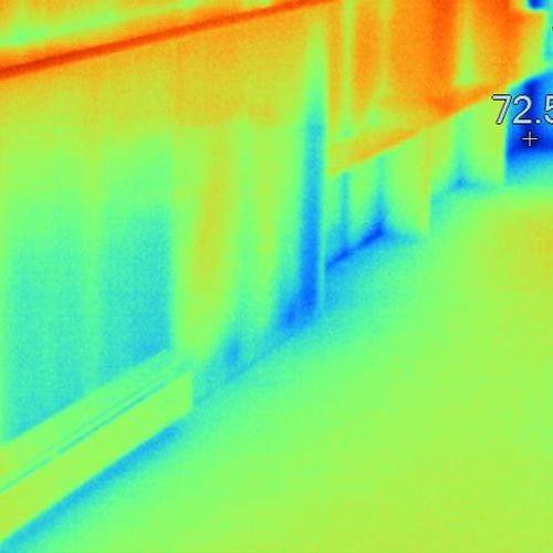 During a mold inspection, infrared detected moistu