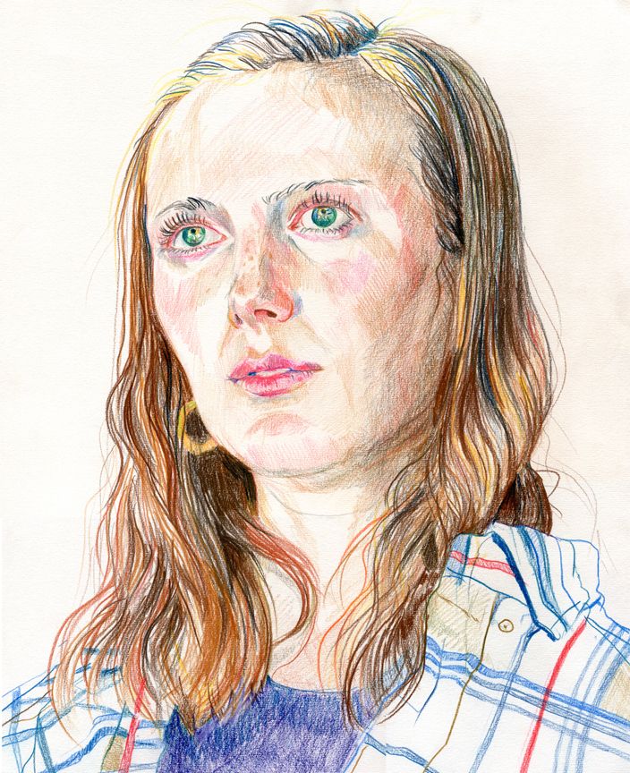 "Annie," colored pencil on paper.