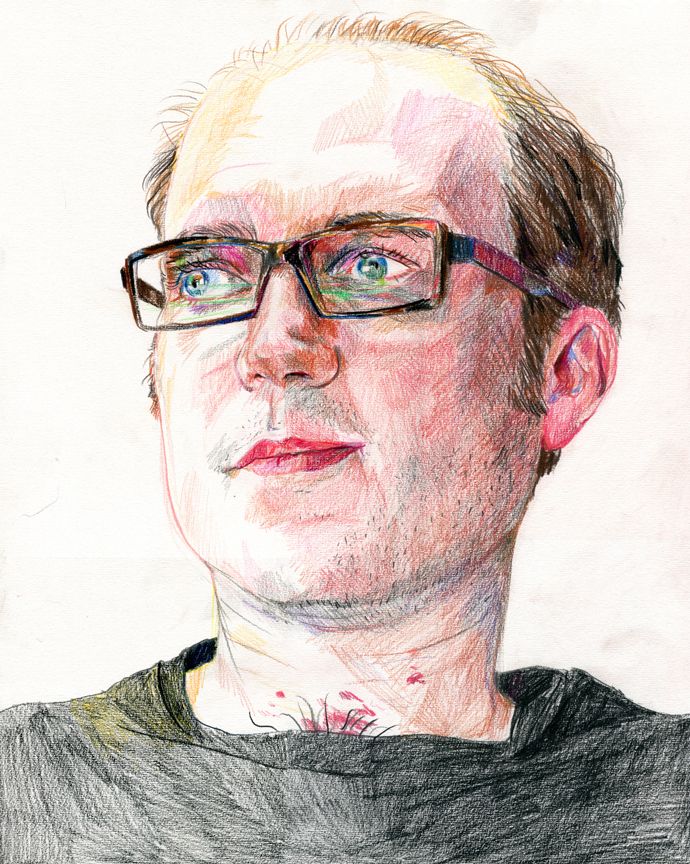"Jeff," colored pencil on paper.