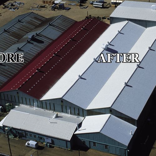 Empire Roof Coatings Metal Roof Restoration - Befo
