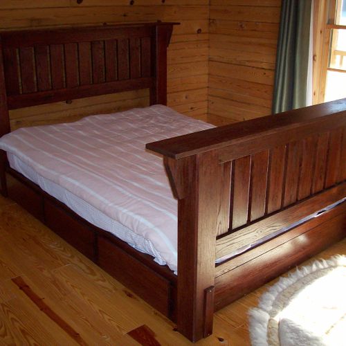 Custom Mission Style King Size Bed  
6 Drawer Unde