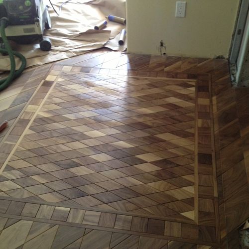 Custom inlay made and install by Wellington Wood F
