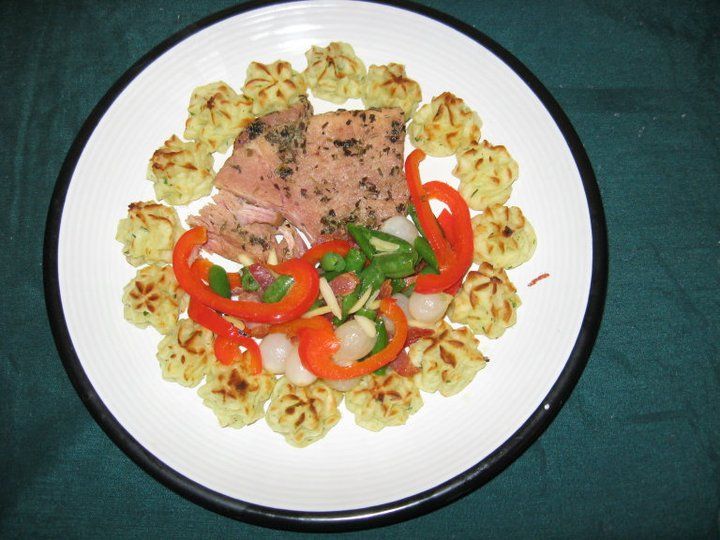 Garlic and rosemary ham