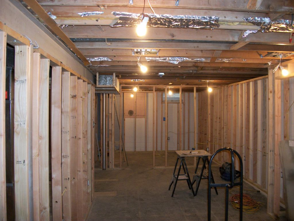 recreation room electrical remodel with recessed l