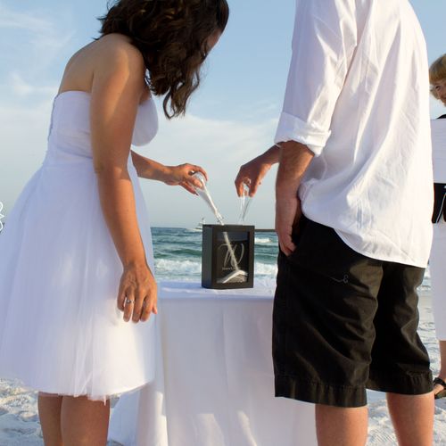 The sand ceremony is a nice addition to the weddin