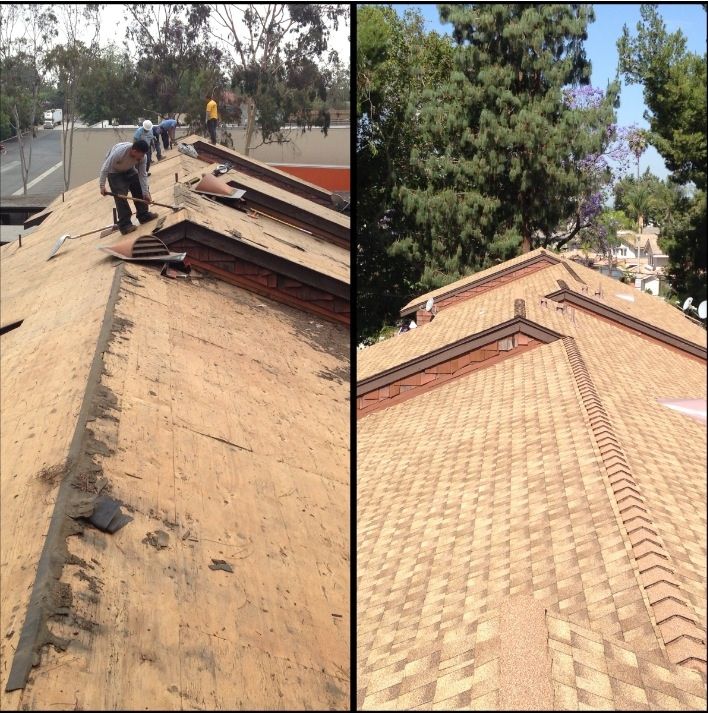 30 yr shingles 
Before,after