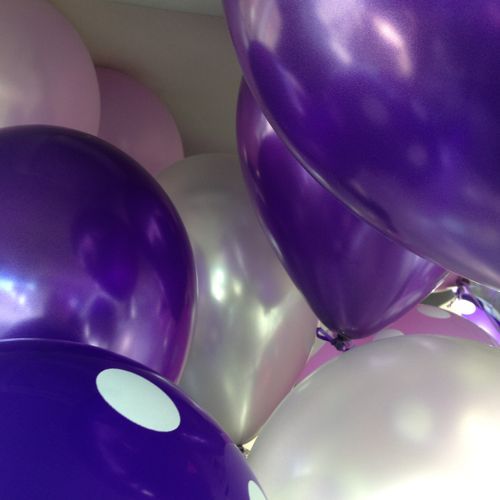 Balloons for a surprise Sweet 16.