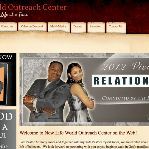 Website and Graphics designed for New Life World O