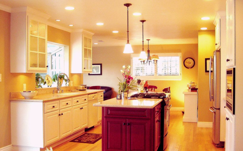 Open kitchen design where walls were removed and a
