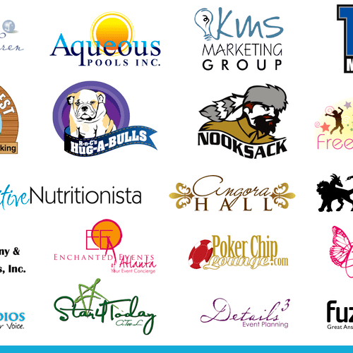 A selection of logos created by Simons Studios