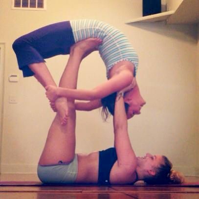 Partner yoga is fun for friends, couples, or anyon