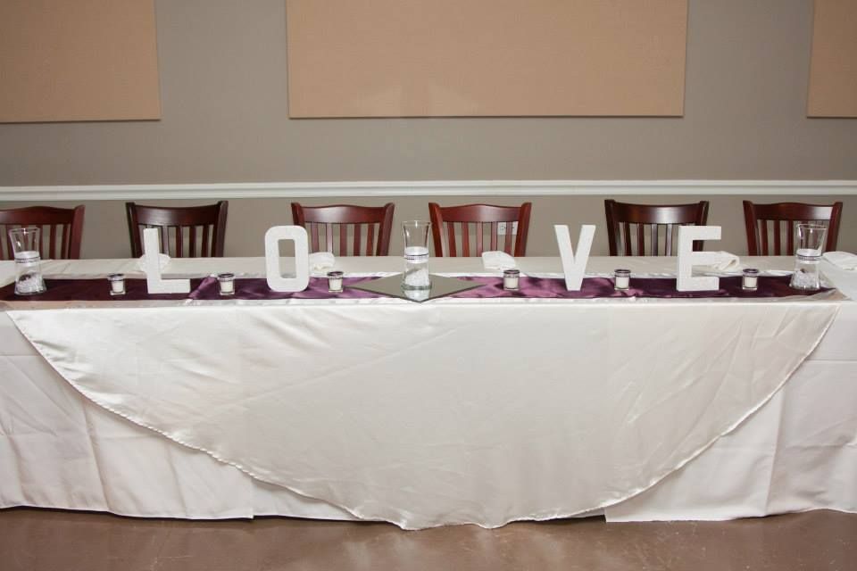 Jill & Chads head table - Love is for forever.  Sh