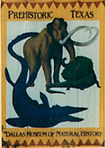 Banner advertising natural history show. Painted t