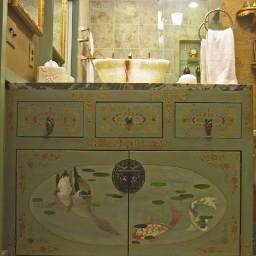 Custom designed and painted bathroom vanity