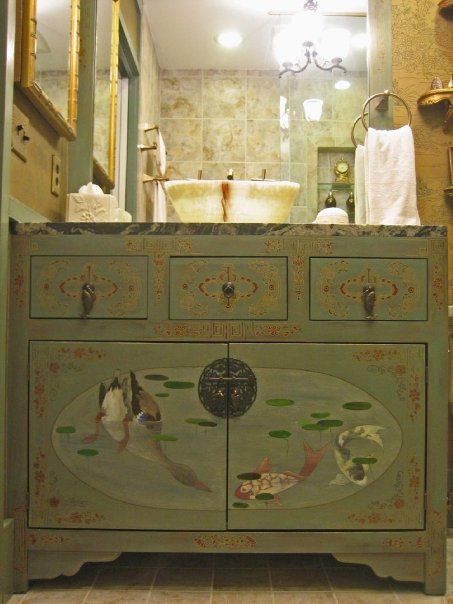Custom designed and painted bathroom vanity