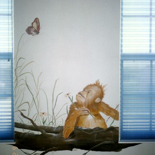 A Mural created by Dineen Roeller in a little boy'