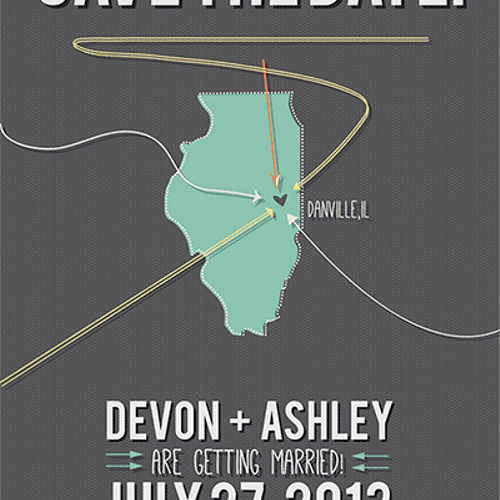 Save the Date featuring the state in which Devon a