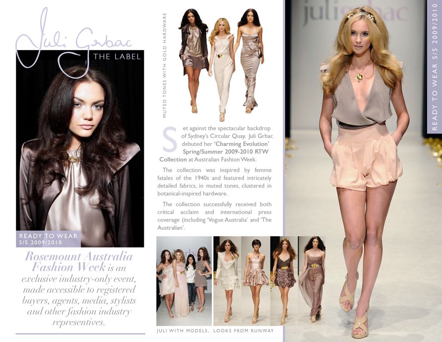 Editorial Design for Juli Grbac of Project Runway.