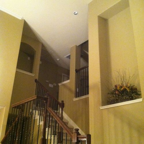 Canned Light Fixture Installed over Stairwell