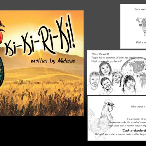 Ki-Ki-Ri-Ki! - Children's Book Cover Art (pen & in