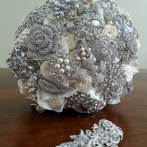 A brooch bouquet created for an English bride, alo