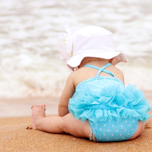 Blue tutu on the beach