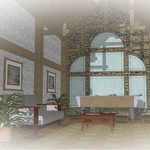 Community room addition rendering