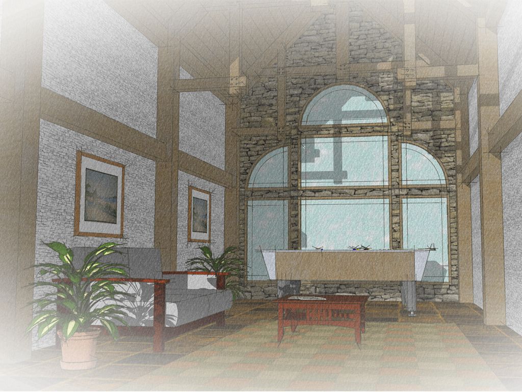 Community room addition rendering