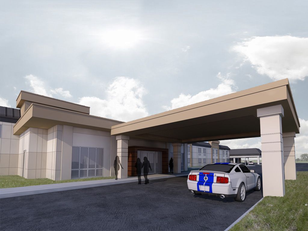 Hotel entry addition rendering
