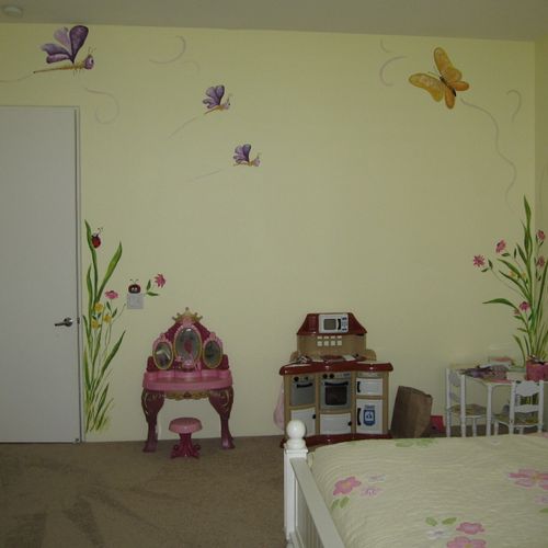 Client's little girl wanted a "bug" room with artw