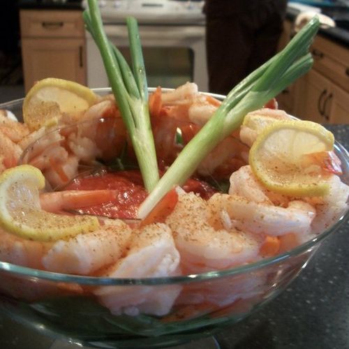 Beautiful fresh shrimp cocktail