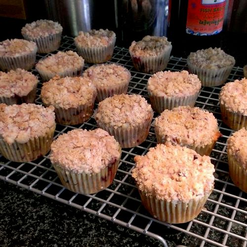 Blackberry Peach Crumble Muffins...