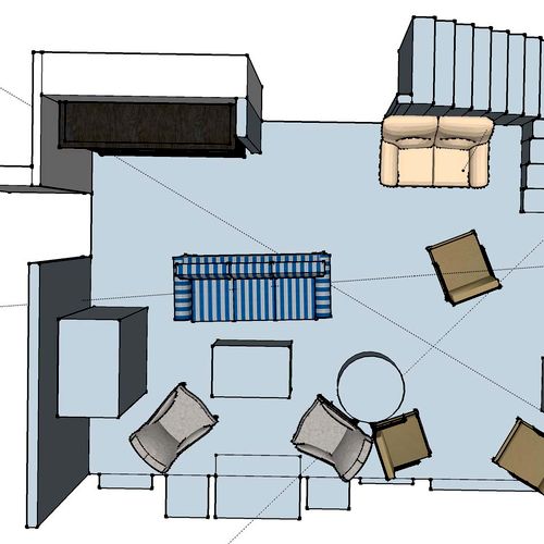 Furniture floor plan for  living room client in Pe