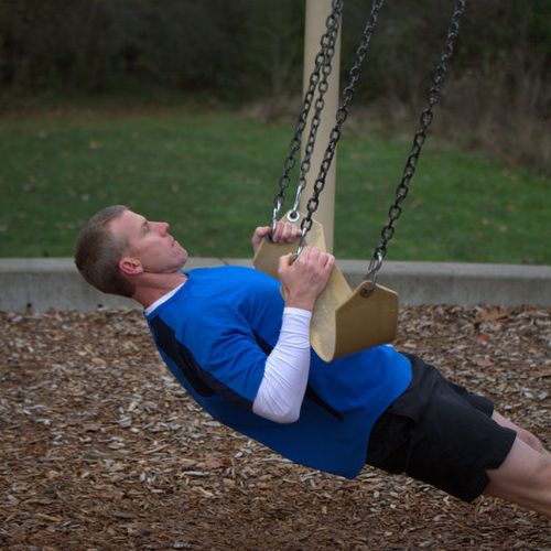 Full body workout in a playground.